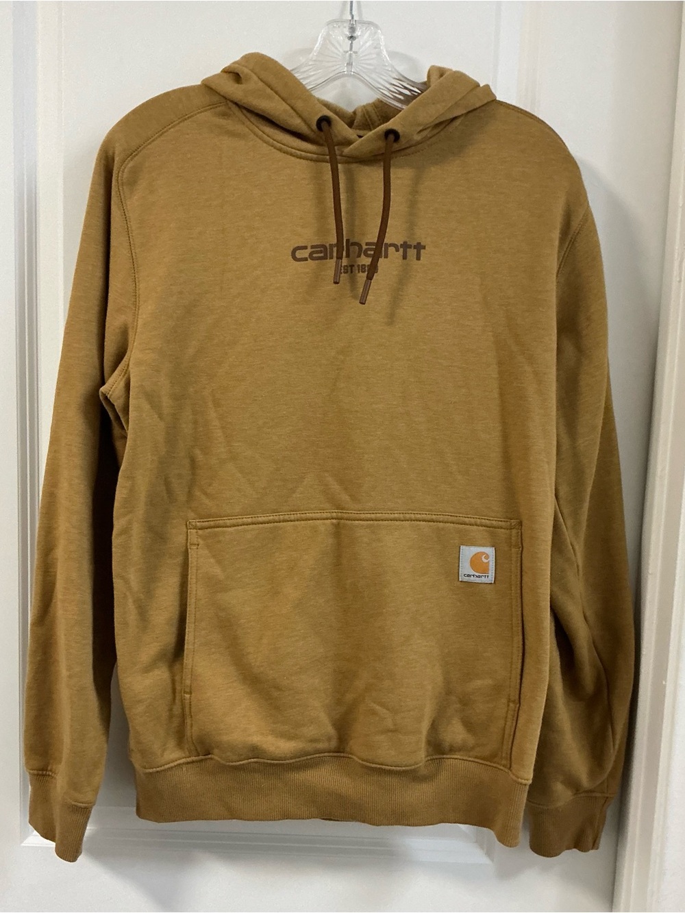 Carhartt Force Men’s Carhartt Small Brown Graphic Logo Sweatshirt Hoodie Relaxed